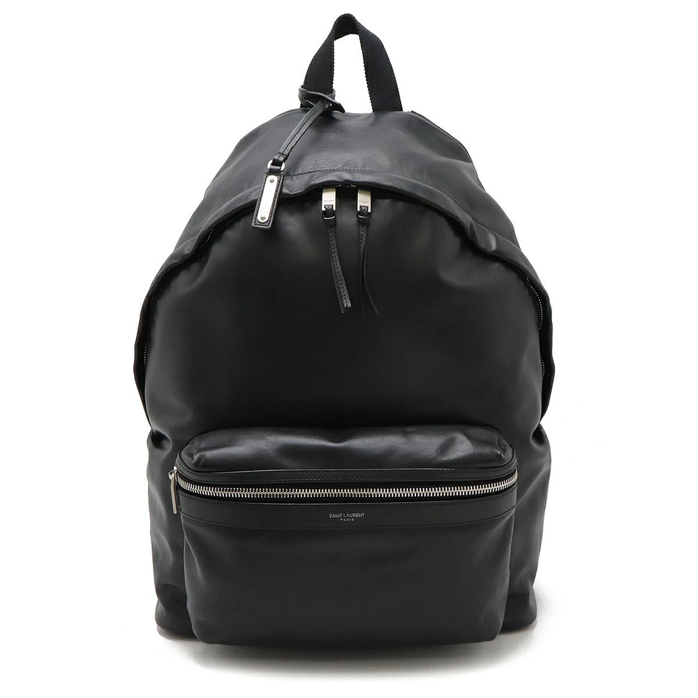 SAINT LAURENT PARIS YSL City Backpack Leather Black